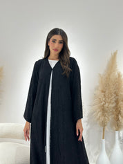 C 1268 Black Dantel Abaya