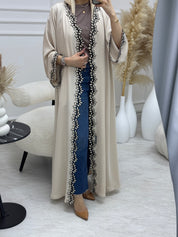 عباية من الدانتيل الجليدي بلون الفانيليا C 1110-03