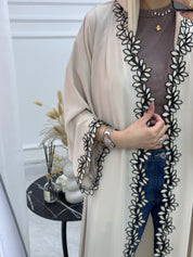 عباية من الدانتيل الجليدي بلون الفانيليا C 1110-03