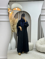 C 0488 Black Blue Abaya