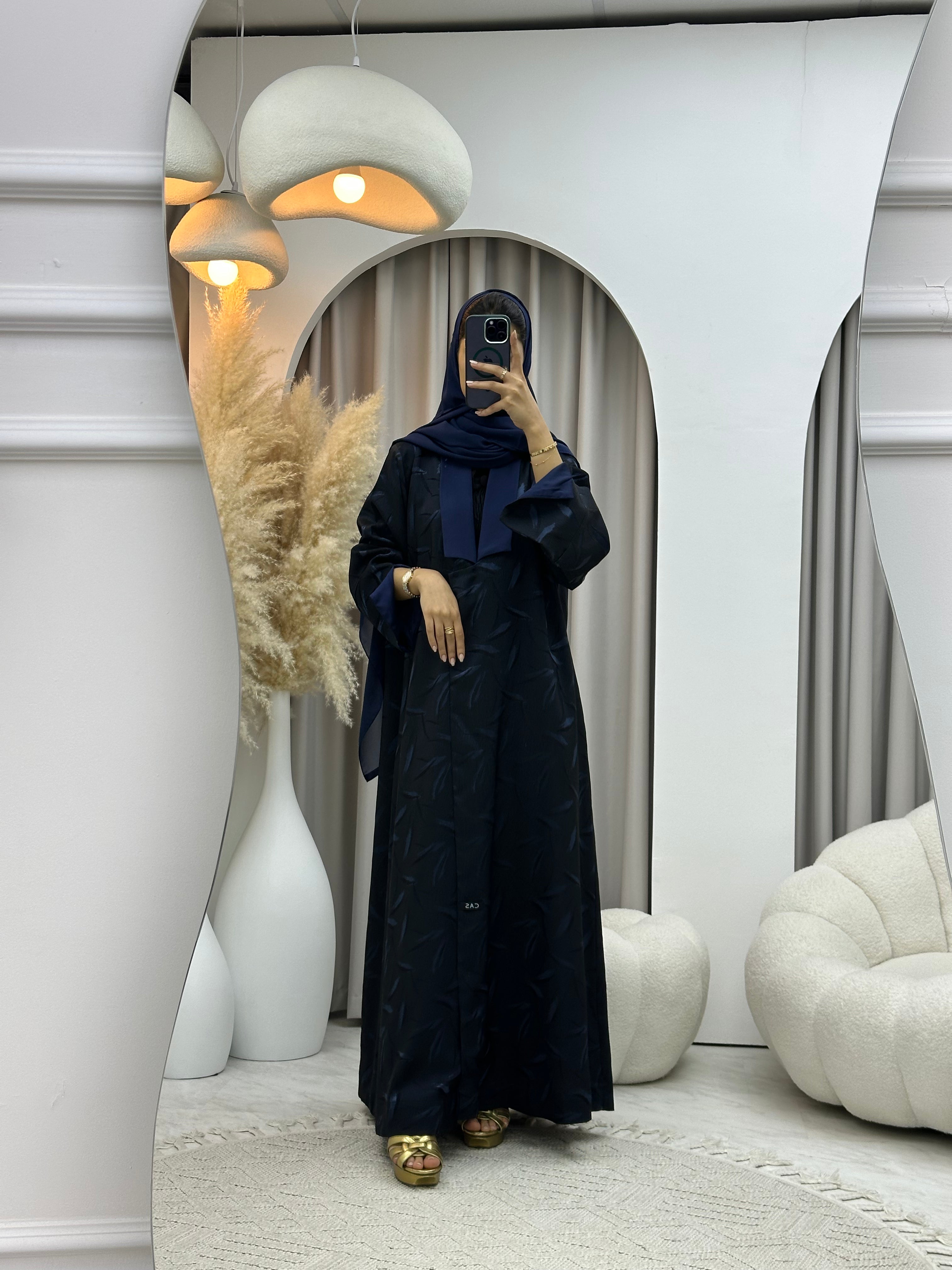 C 0488 Black Blue Abaya