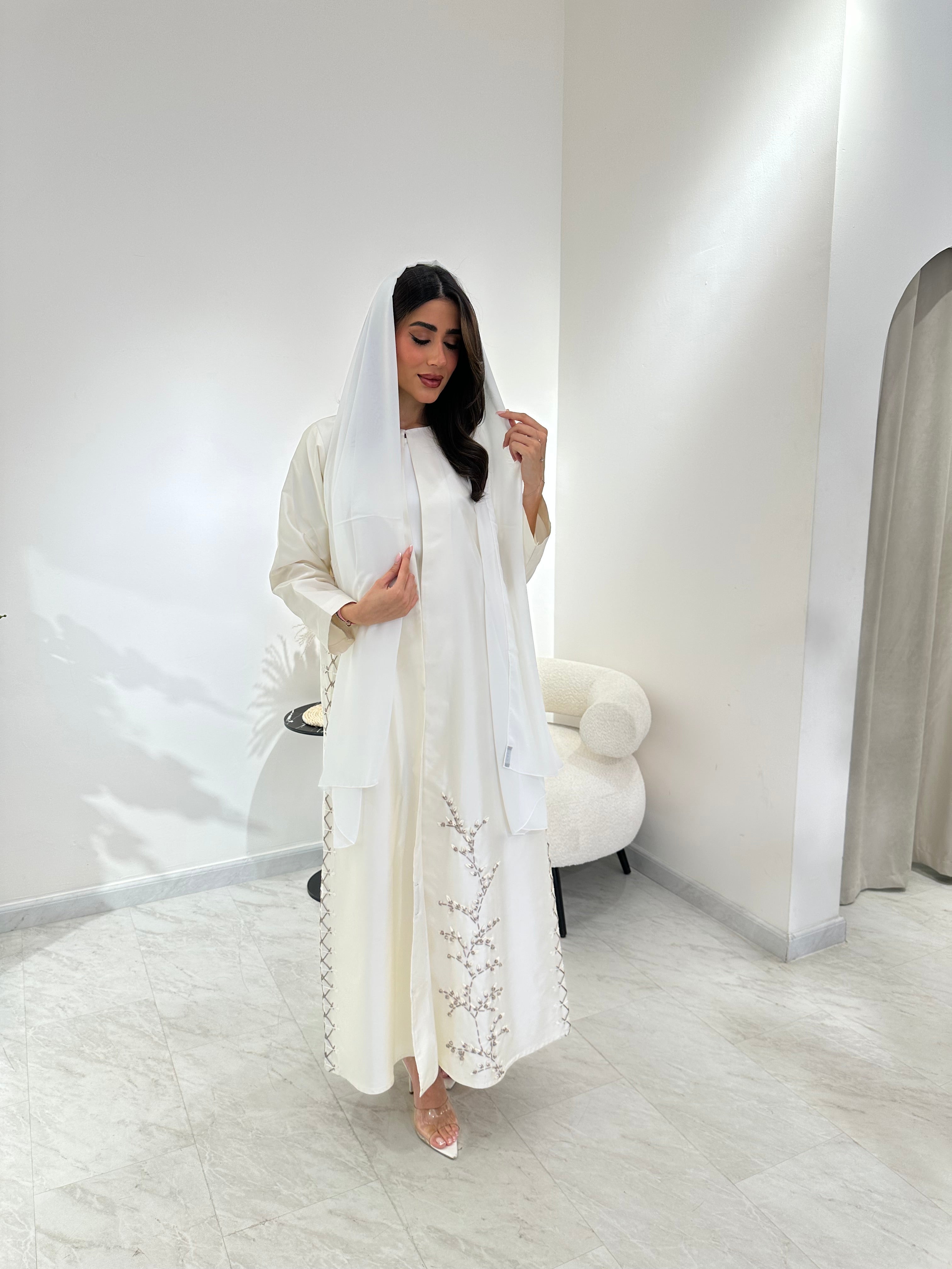 عباية بيضاء عاجي C 1026