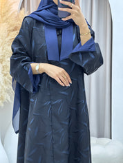 C 0488 Black Blue Abaya