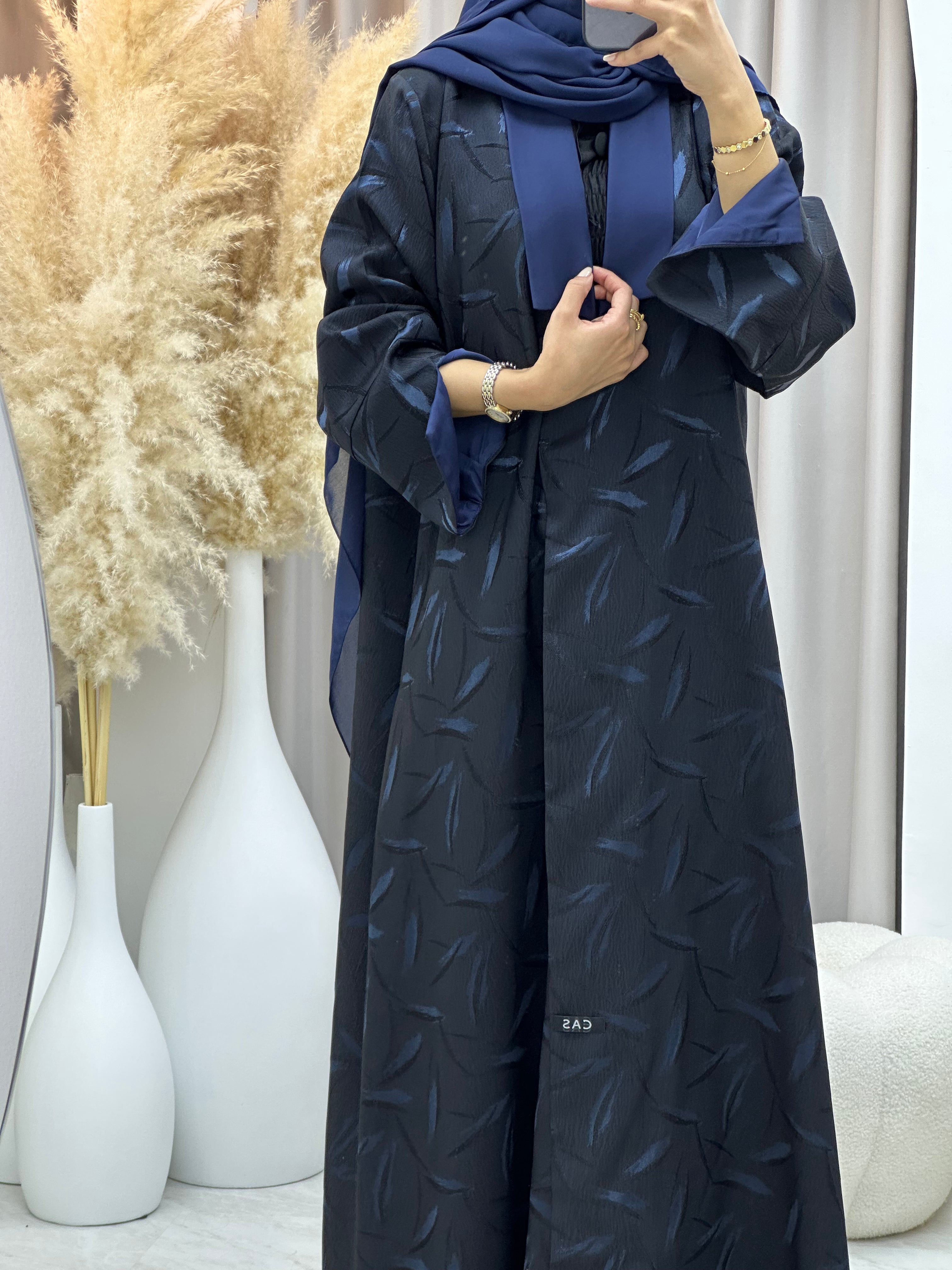 C 0488 Black Blue Abaya