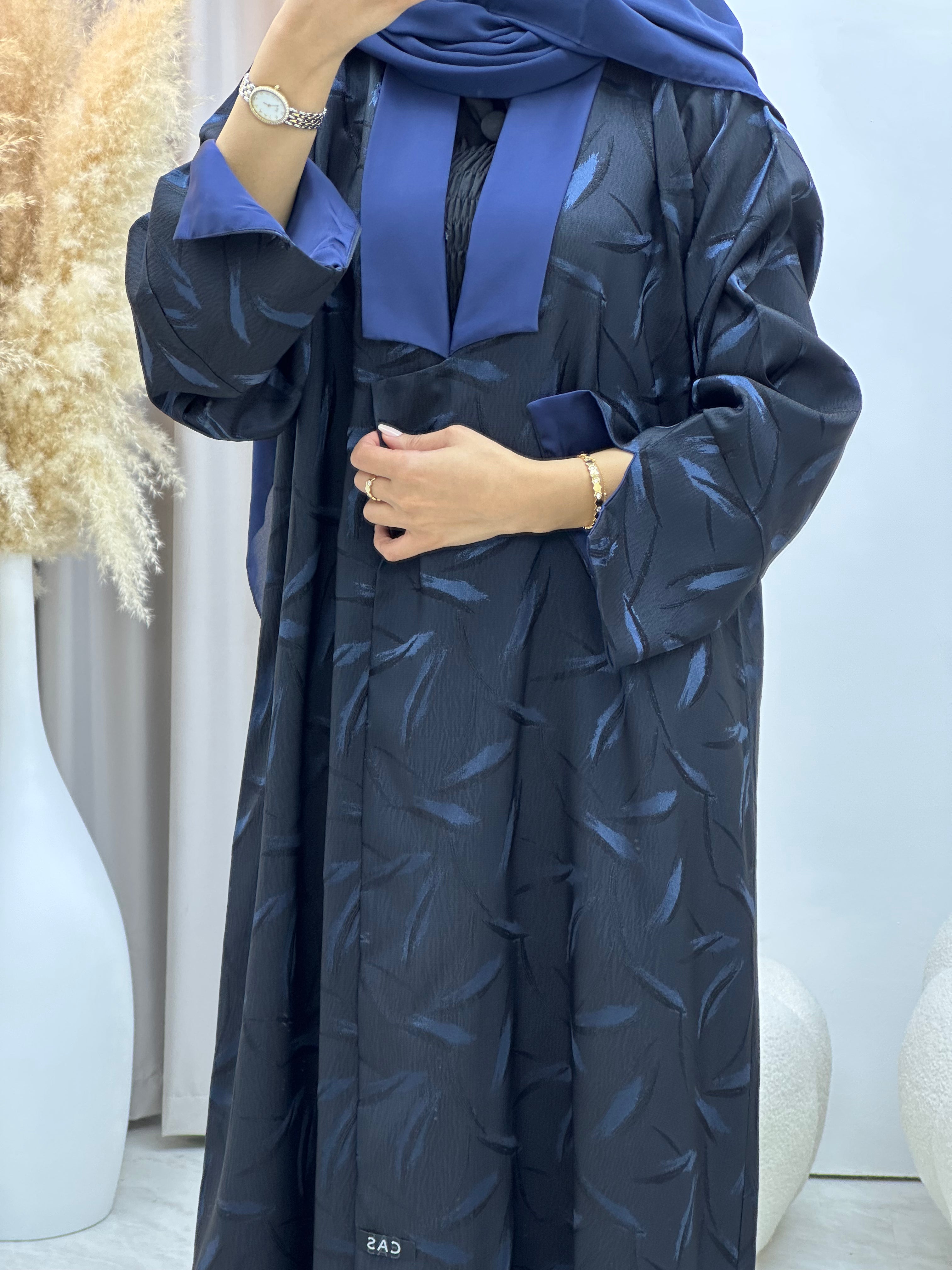 C 0488 Black Blue Abaya