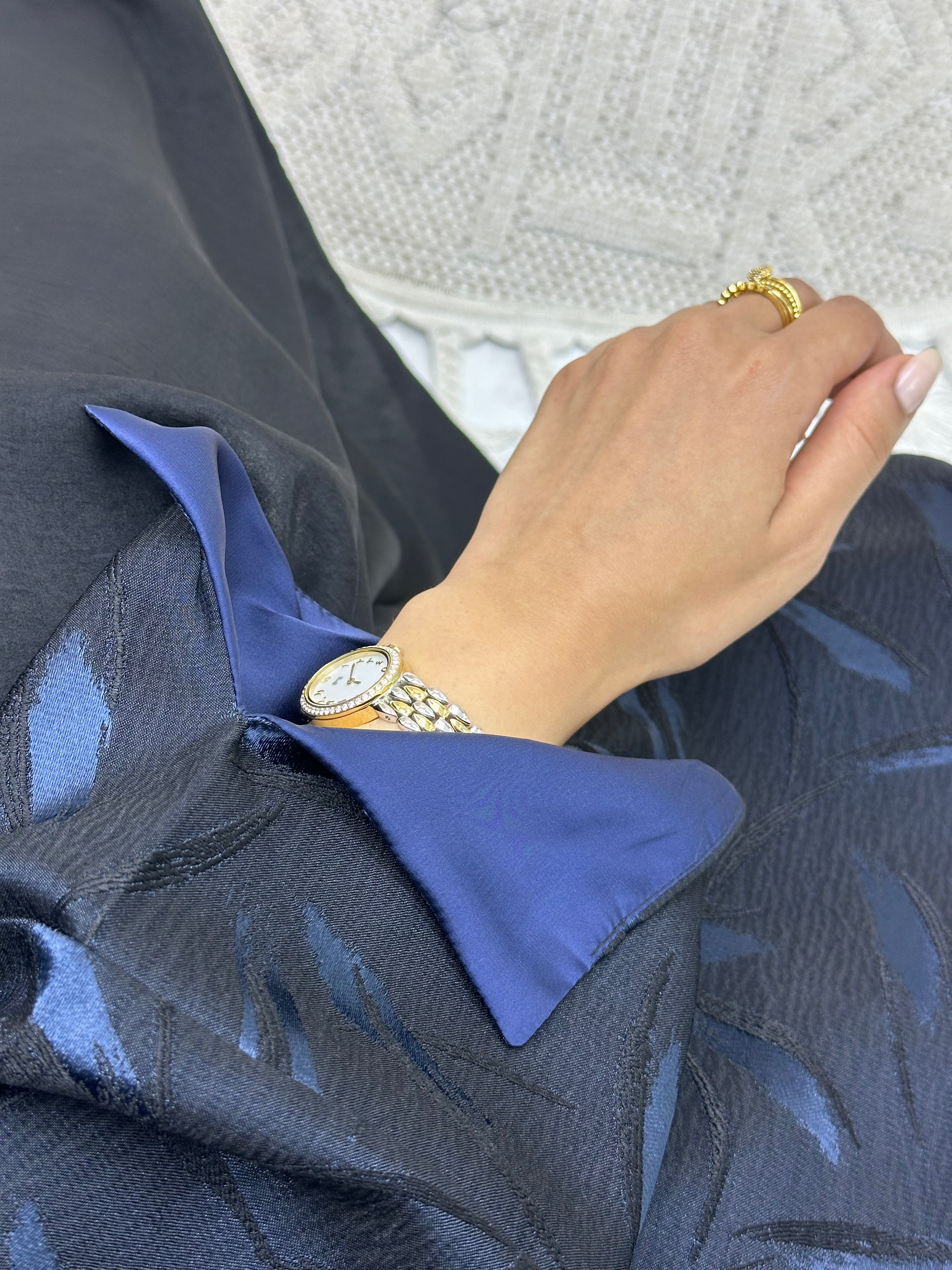 C 0488 Black Blue Abaya