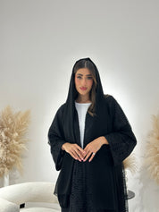 C 1269 Black Dantel Abaya