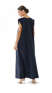 C 005-07 Premium Navy Blue Under Abaya Dress