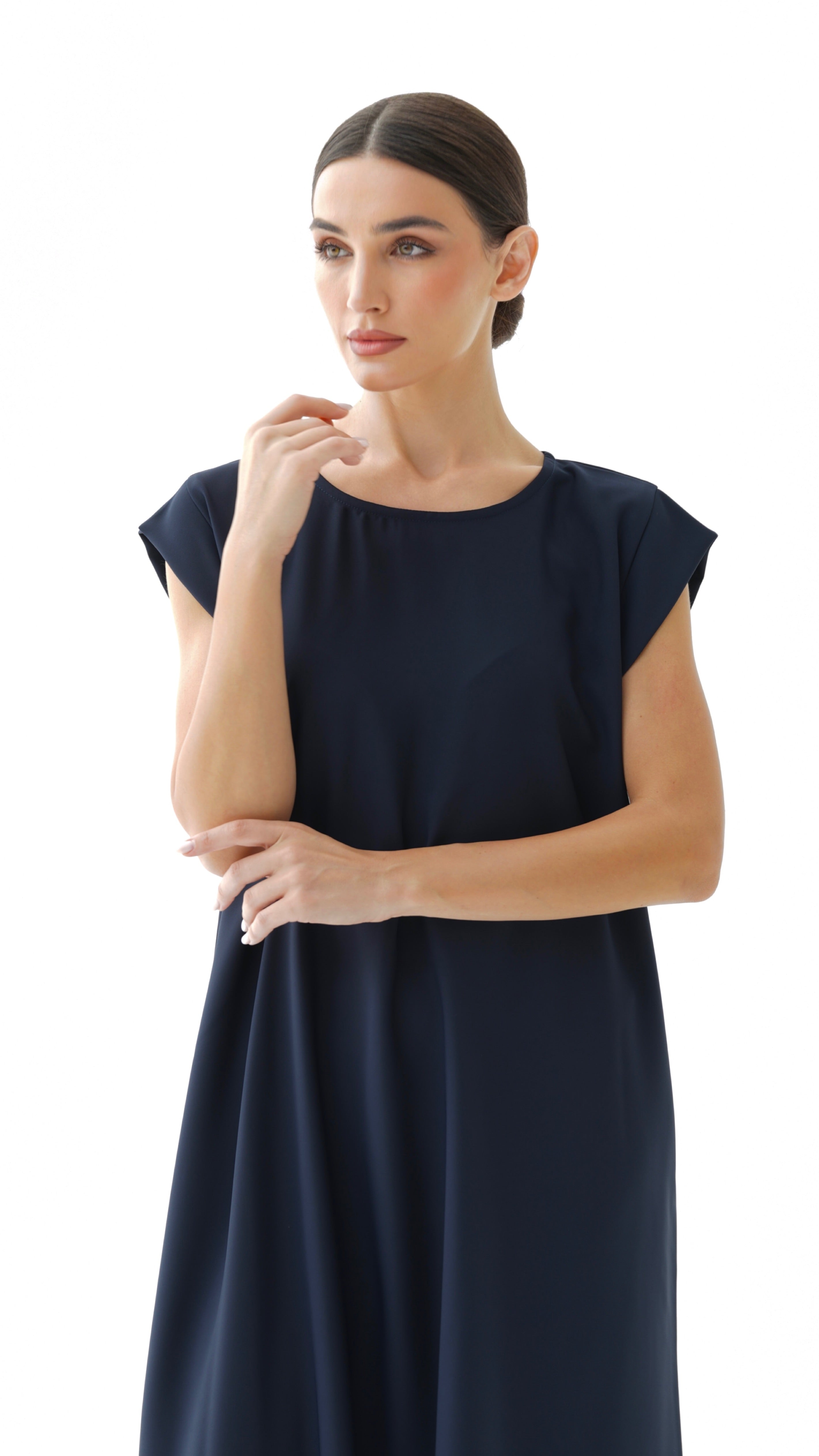 C 005-07 Premium Navy Blue Under Abaya Dress