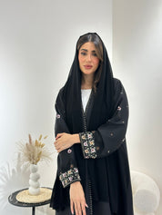 C 1009 Black Beaded Abaya