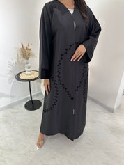 C 1010 Black Beaded Abaya