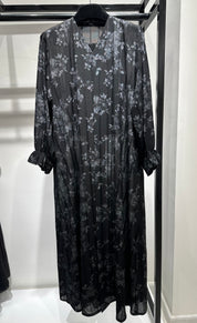 عباية مطبوعة بنقشة زنبق أسود C 1254