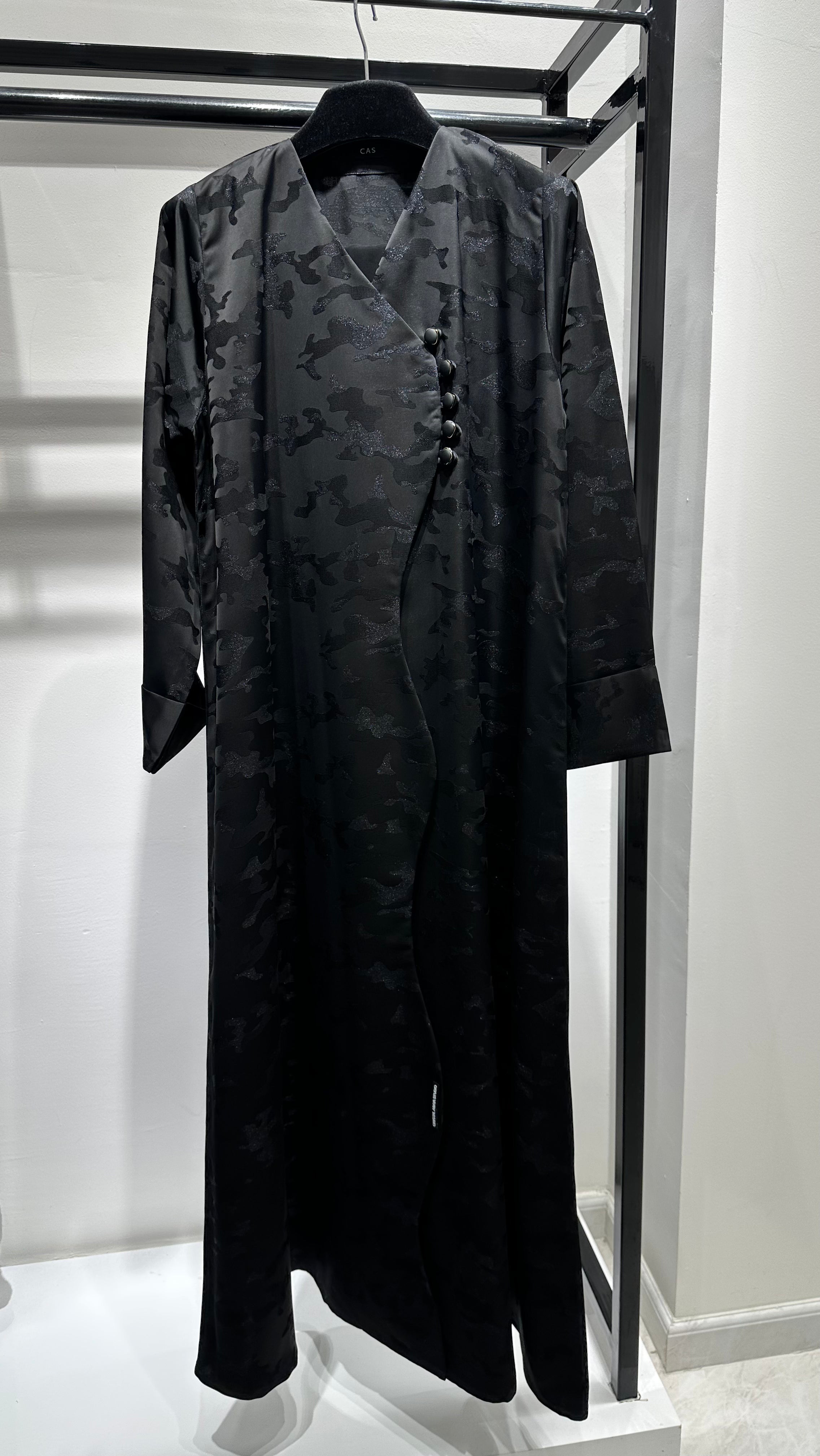 C 1450-02 Black Army Printed Abaya