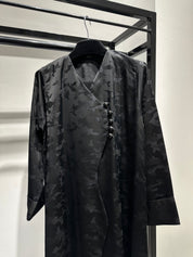 C 1450-02 Black Army Printed Abaya