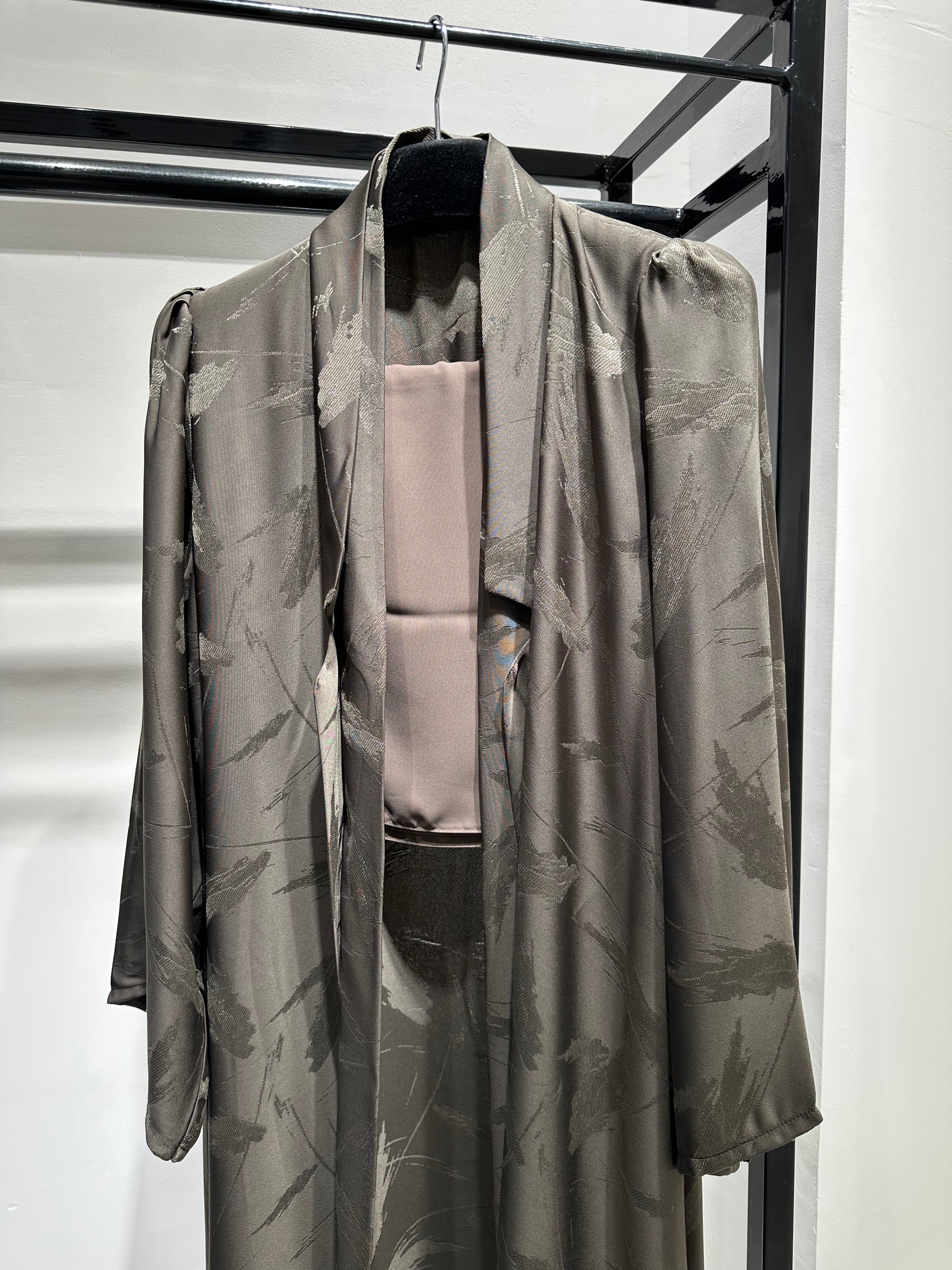 C 1449-03 Brown Printed Abaya