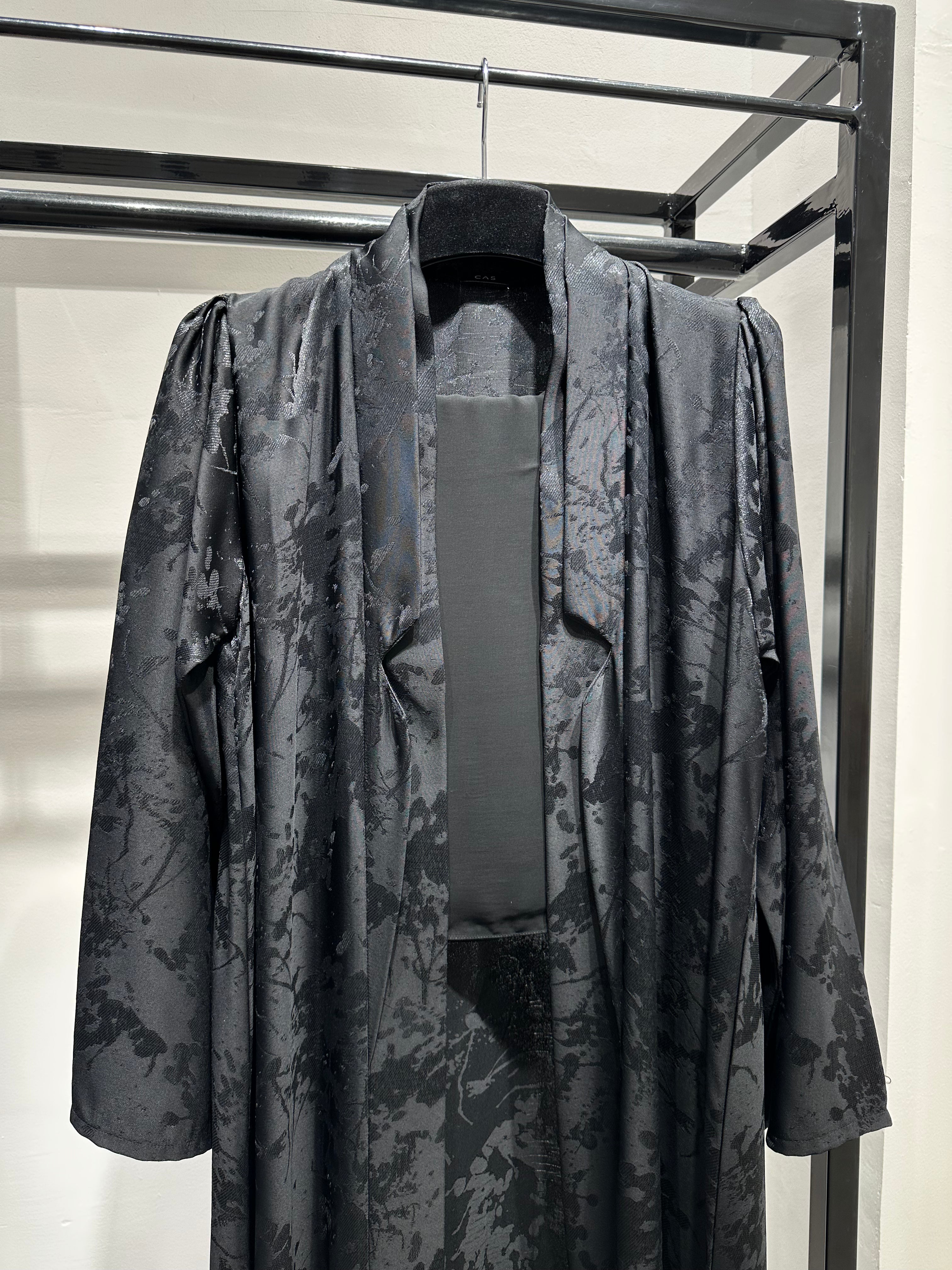C 1449-02 Black Printed Abaya