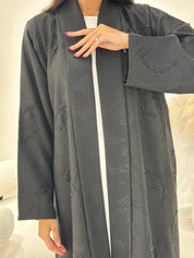 C 1275 Black Beaded Abaya