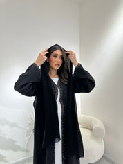 C 1011 Black Beaded Abaya