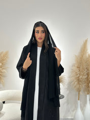 C 1275 Black Beaded Abaya