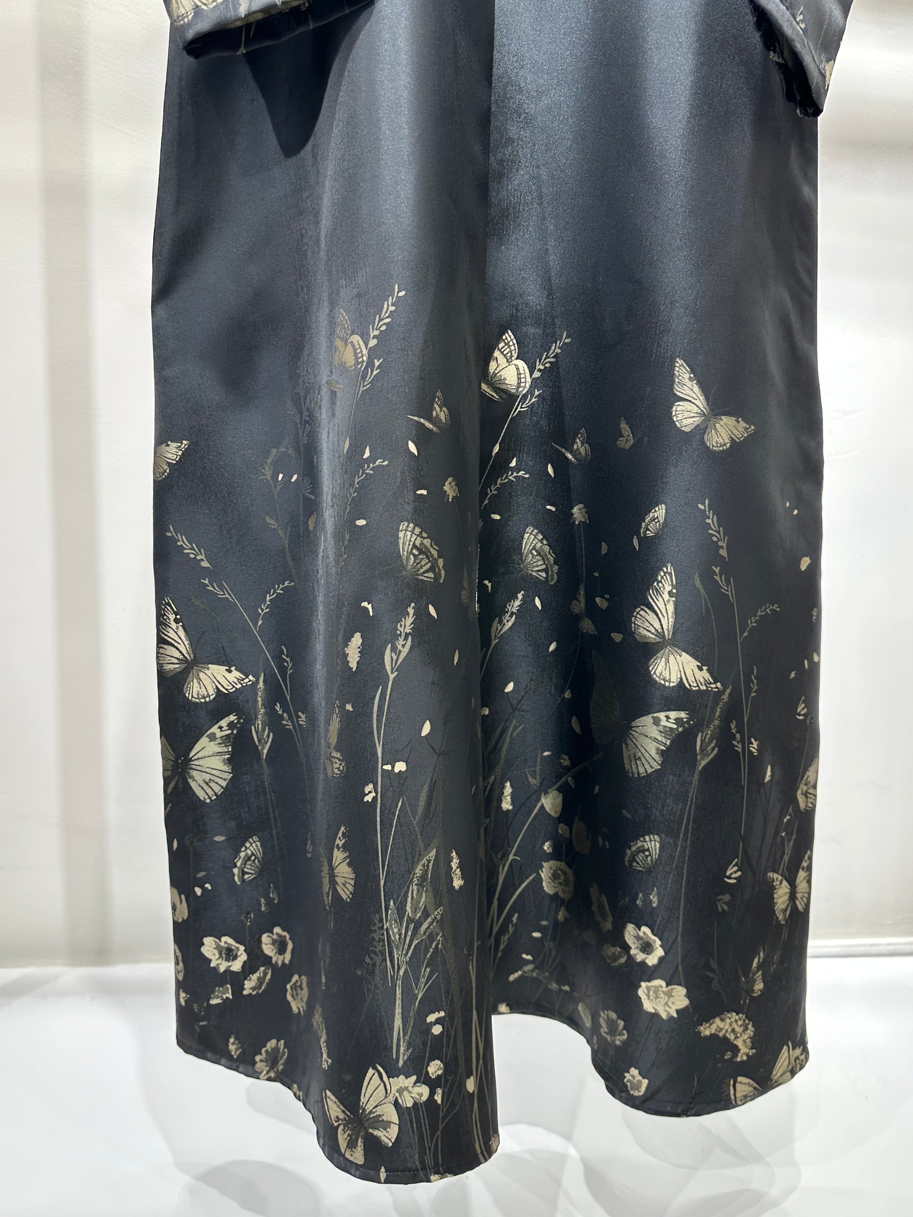 C 1264-04 Cypress Green Printed Abaya