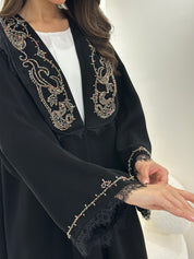 C 1016 Black Beaded Abaya