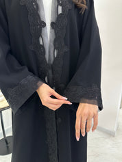 C 1021 Black Lace Abaya