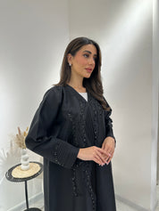 C 1018 Black Beaded Abaya