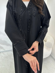 C 1018 Black Beaded Abaya