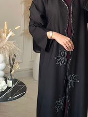 C 1032 Black Beaded Abaya