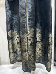 C 1255-08 Sage Green Printed Abaya