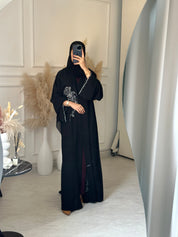 C 1030 Black Embroidered Abaya