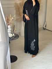 C 1030 Black Embroidered Abaya