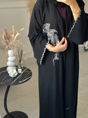 C 1030 Black Embroidered Abaya