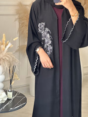 C 1030 Black Embroidered Abaya