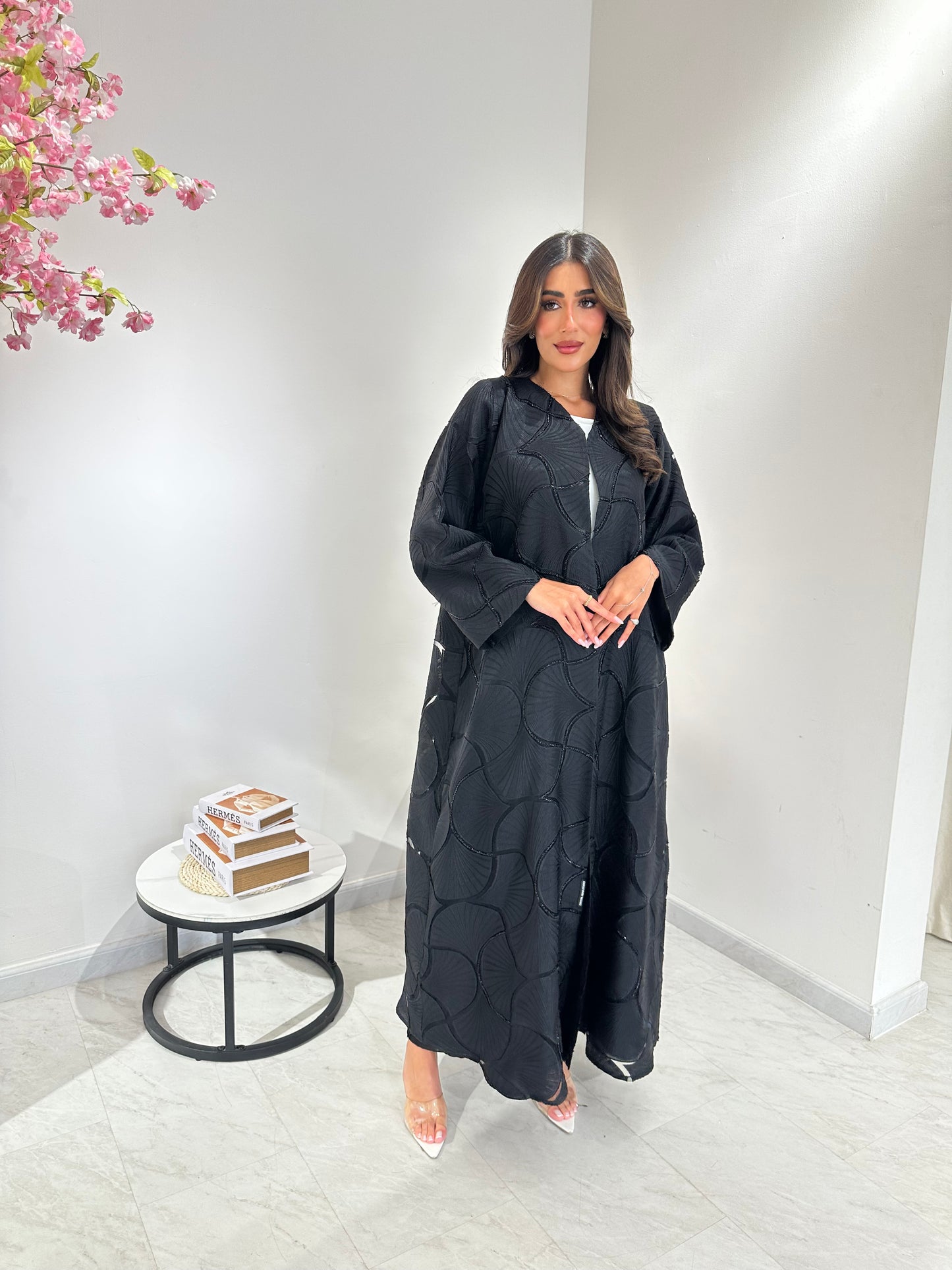 C 1036 Black Beaded Abaya