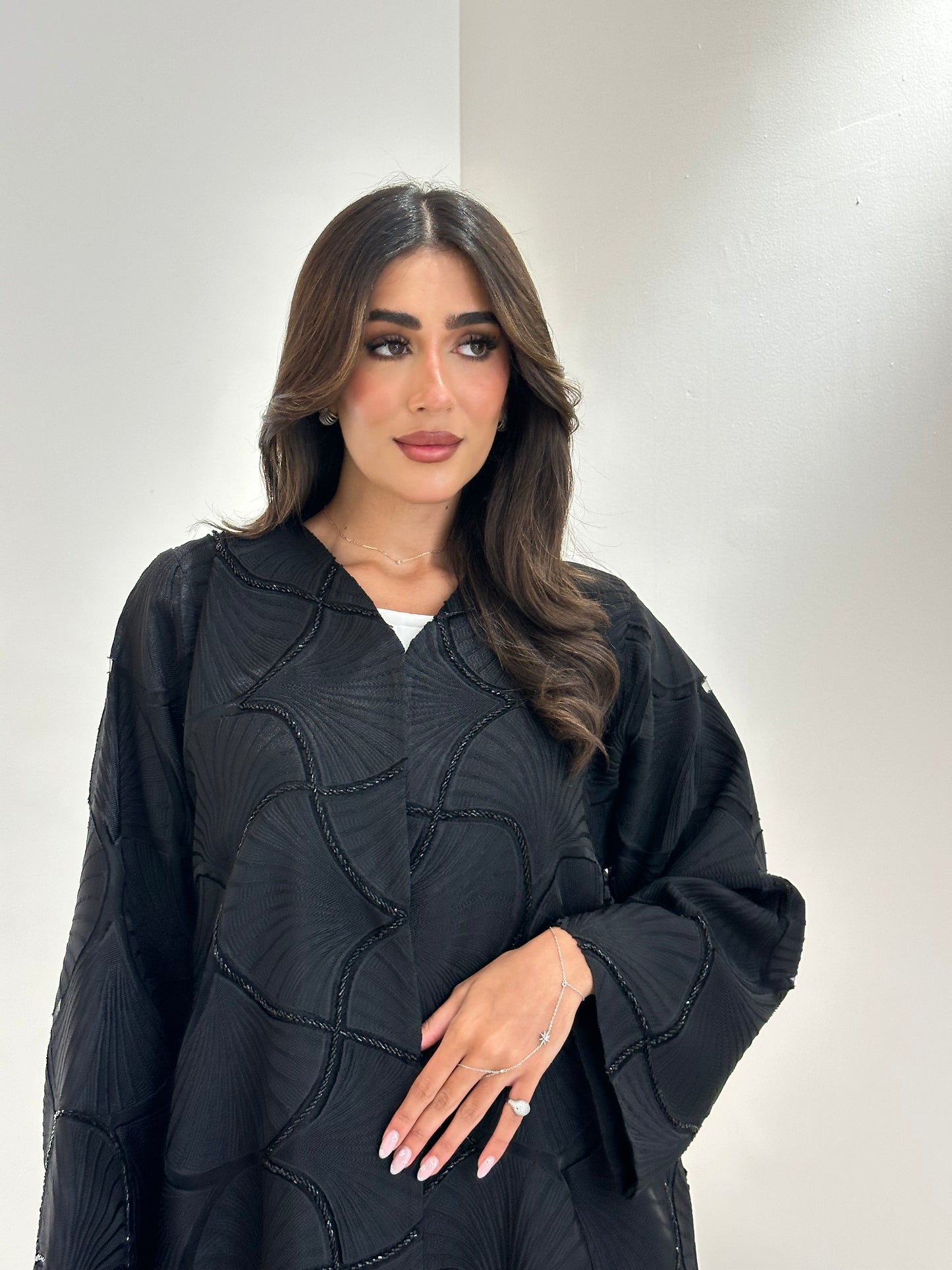 C 1036 Black Beaded Abaya