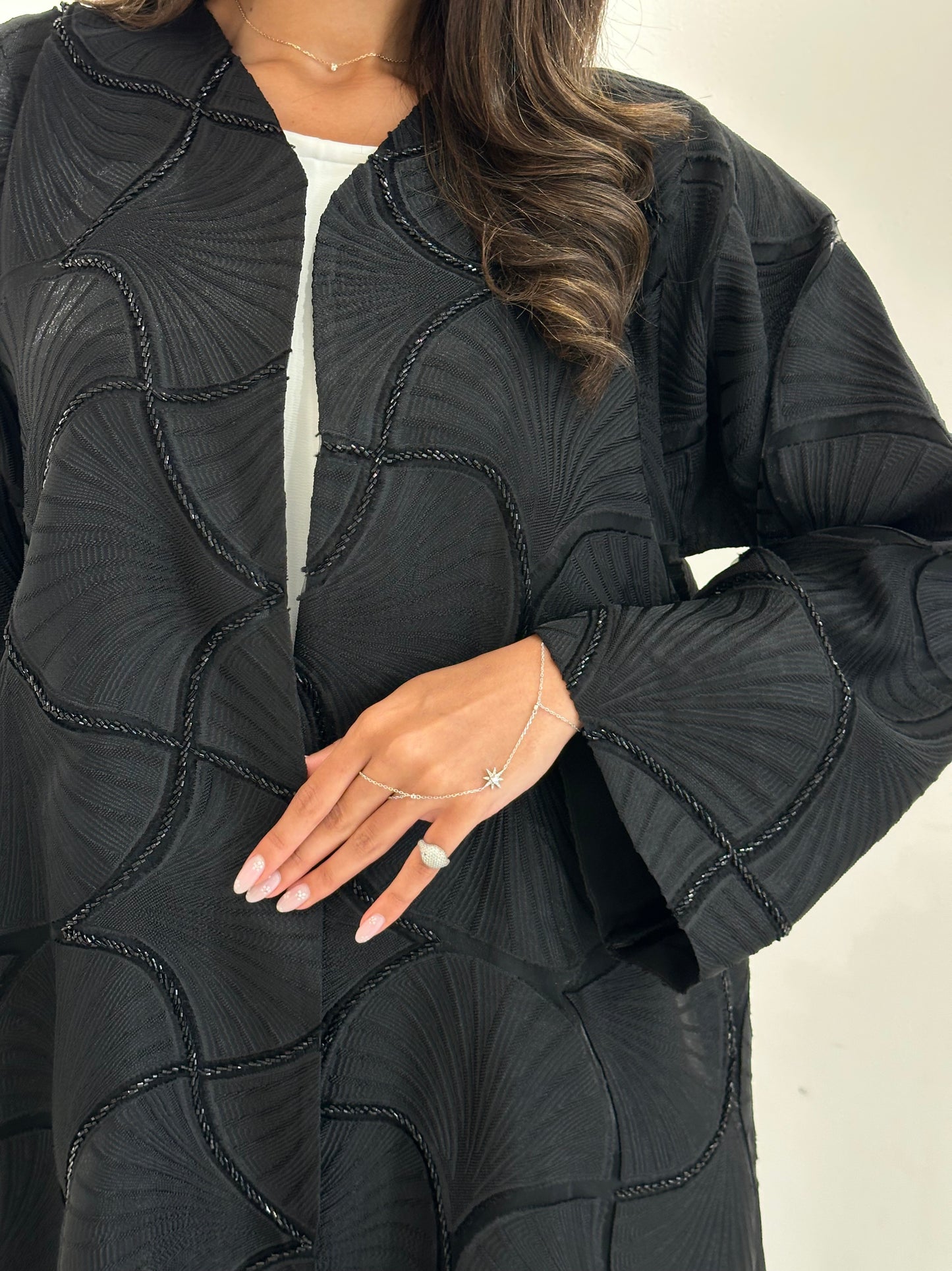 C 1036 Black Beaded Abaya