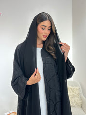 C 1036 Black Beaded Abaya