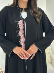 C 1037 Black Embroidered Abaya