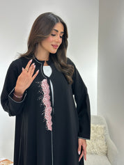 C 1037 Black Embroidered Abaya