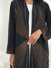 C 1038 Black Beaded Abaya