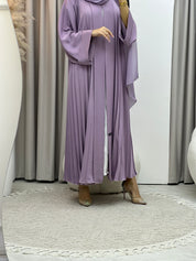 C Plain Lavender Pleated Abaya