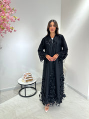 C 1041 Black Dantel Abaya