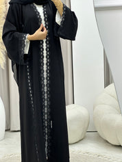 C 04534 Black Classic Lace Abaya