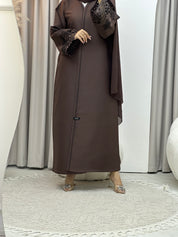 C Brown Lasercut Eid Abaya