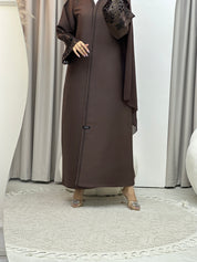 C Brown Lasercut Eid Abaya