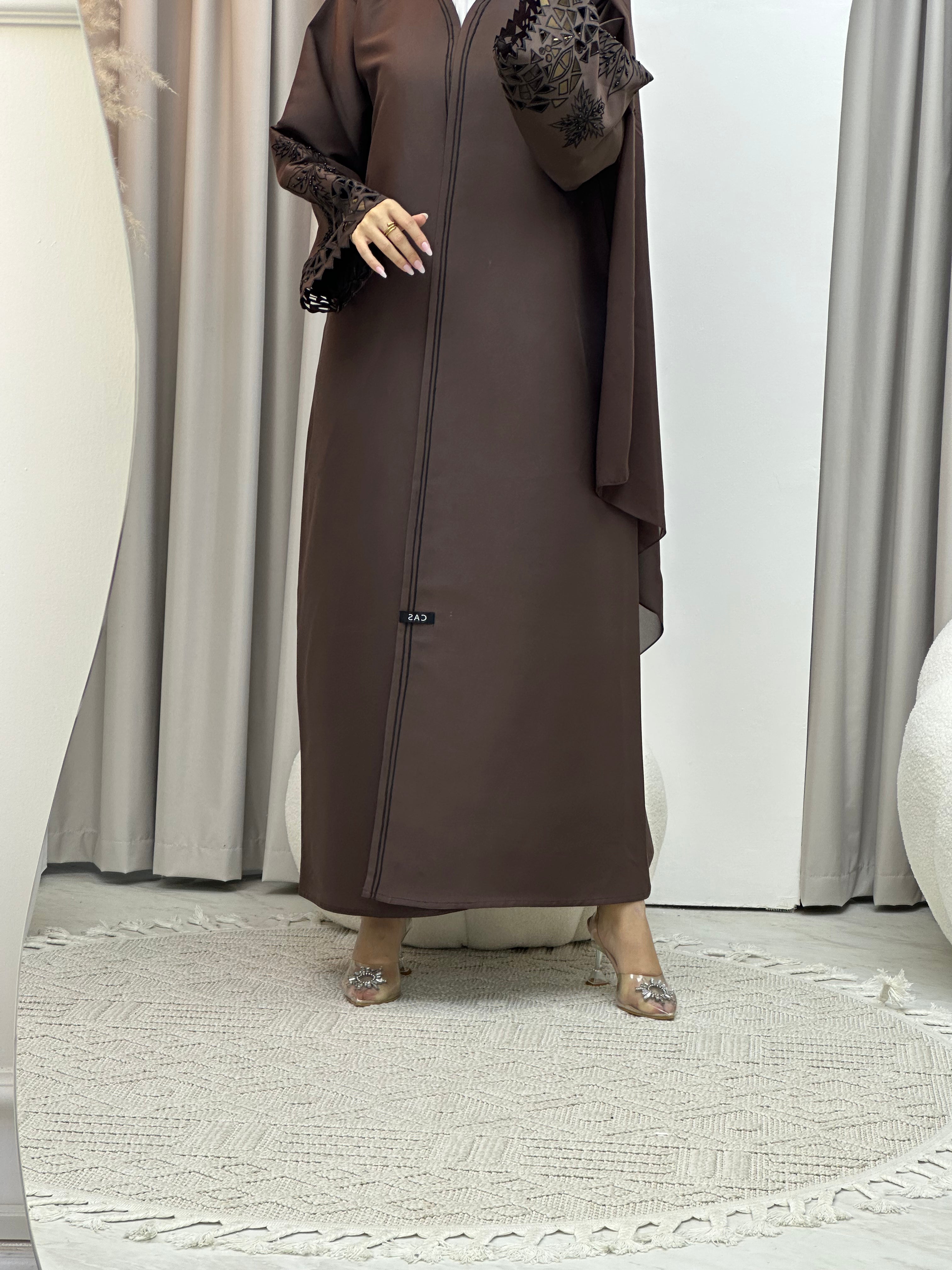 C Brown Lasercut Eid Abaya
