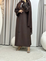 C Brown Lasercut Eid Abaya