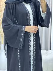 C 04534 Black Classic Lace Abaya