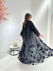 C 1041 Black Dantel Abaya